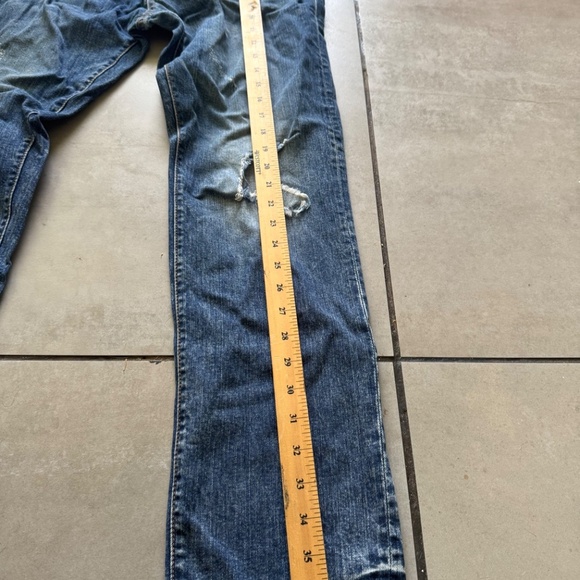 Aeropostale Women’s Skinny Jeans 32x30 – Distressed Ripped Blue Denim – Y2K Grun - Picture 9 of 11